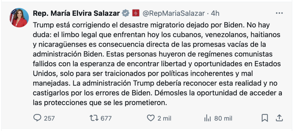 Opinión sobre política migratoria de Trump y Biden.